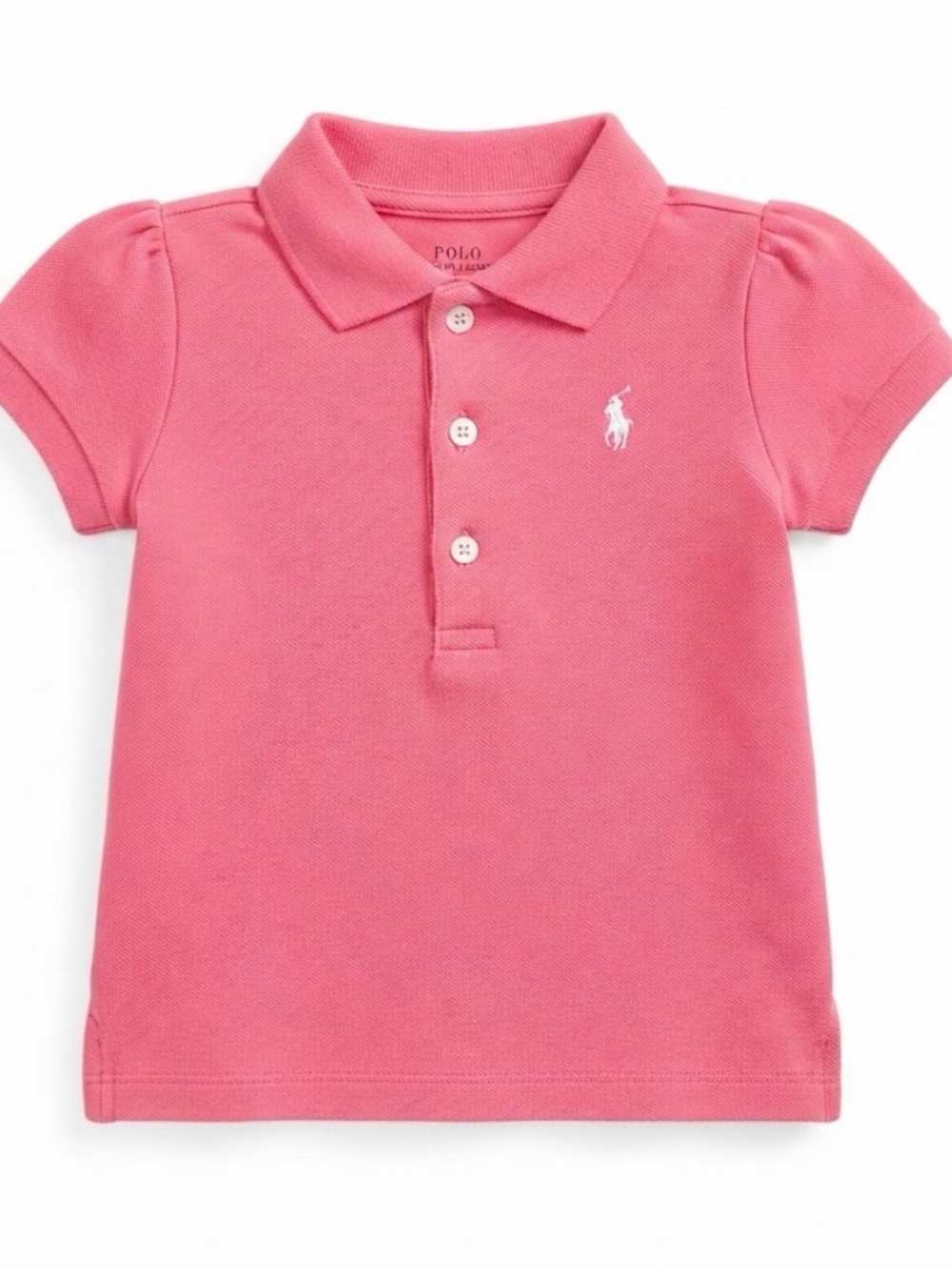Ralph Lauren Hot Pink Girls' Polo with Puff Sleeves